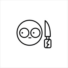 Knife emoji icon. Simple knife emoji icon for social media, messaging apps, and web design. Vector illustration