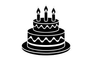 birthday cake silhouette vector illustration