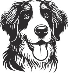 Fototapeta premium Bernedoodle Dog different poses silhouette vector design