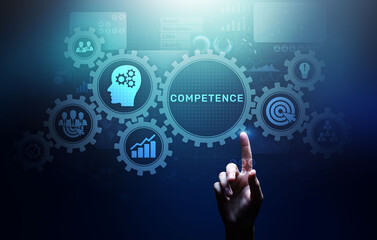Obraz premium Competence Skill Personal development Business concept on virtual screen.