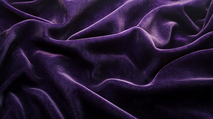 Obraz premium Soft, rich purple velvet fabric with elegant folds and texture.