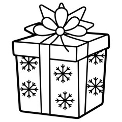 Snowflake-Wrapped Christmas Gift Vector Design