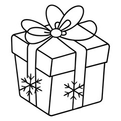 Snowflake-Wrapped Christmas Gift Vector Design