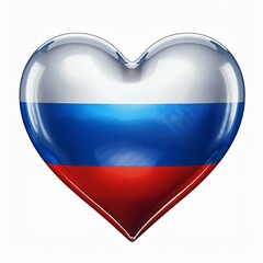 ロシアの国旗のハート(Heart of Russian Federatio flag on white.)
