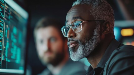 Multicultural Chief Technology Officer Talking to Software Developer, Discussing Neural Network Updates in High Tech Research and Development Facility. Professional Computer Specialists at