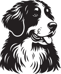 Fototapeta premium Bernedoodle Dog different poses silhouette vector design