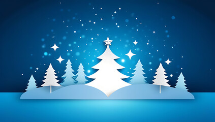 Naklejka premium christmas blue background featuring magical light effects bokeh sparkles rendered