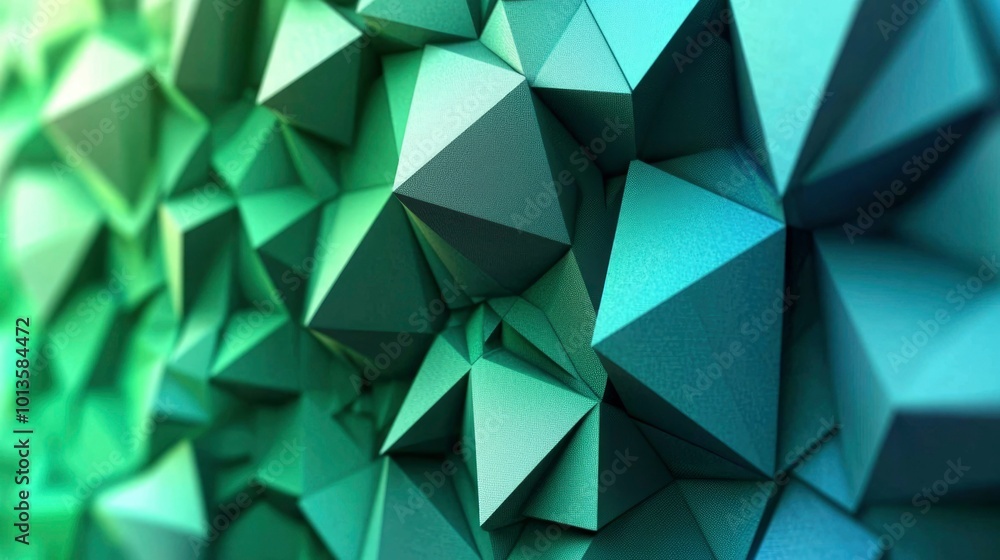 Aufkleber abstract geometric pattern of interlocking green triangles