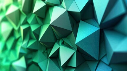 Abstract Geometric Pattern of Interlocking Green Triangles