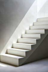 Naklejka premium Modern stairway illuminated by natural light in a minimalist setting