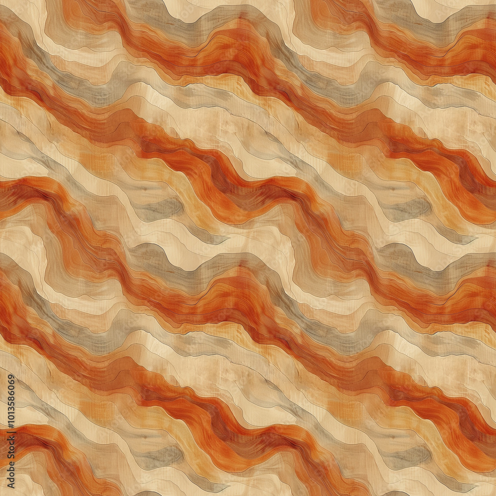 Poster Flowing waves of warm hues create a mesmerizing pattern reminiscent of autumn