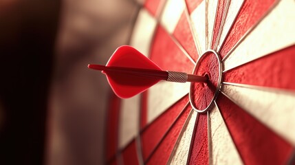 Dart Striking Bullseye Target Perfectly