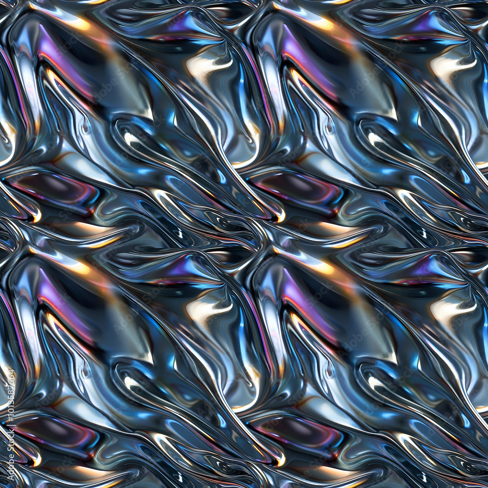 Poster captivating swirl of metallic colors creating a mesmerizing abstract pattern