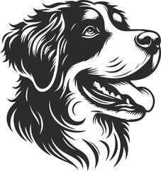 Bernedoodle Dog  different poses silhouette vector design