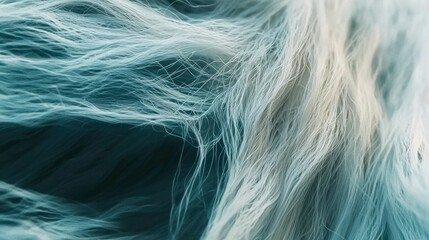 Close-up of White Hair Strands on a Dark Background