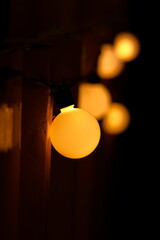 Photo set of LED lights at night