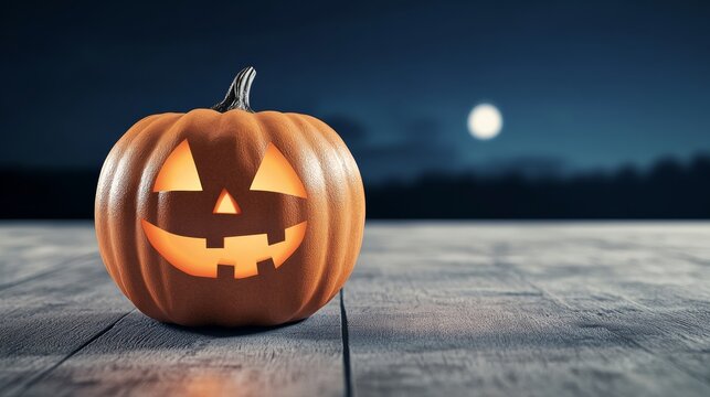 Spooky Halloween-themed night hike through an American swamp glowing pumpkins floating on the water