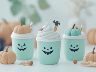 American diner Halloween party neon pumpkin signs