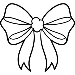 A decorative Christmas bow with flowing ribbons