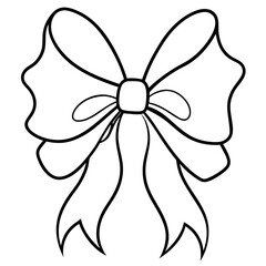 A decorative Christmas bow with flowing ribbons