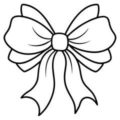 A decorative Christmas bow with flowing ribbons