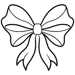 A decorative Christmas bow with flowing ribbons