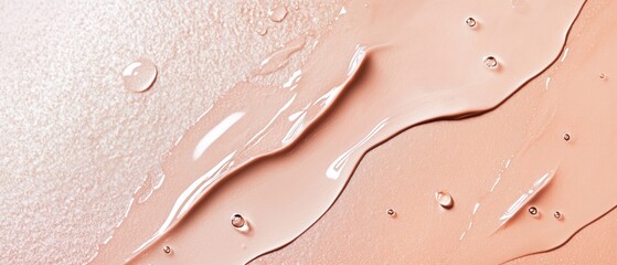 Fototapeta premium A close up of a cream colored surface with a thin layer of water on top