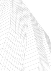 Fototapeta premium Architectural drawing 3d vector illustration