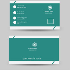 Vector business card layout design with green and white color