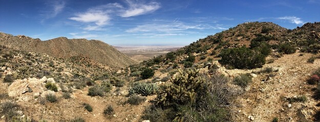 Panoramic California Desert View, Hiking in Anza Borrego State Park