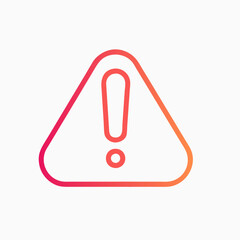 Colorful Gradient Exclamation Warning Icon on Light Background.