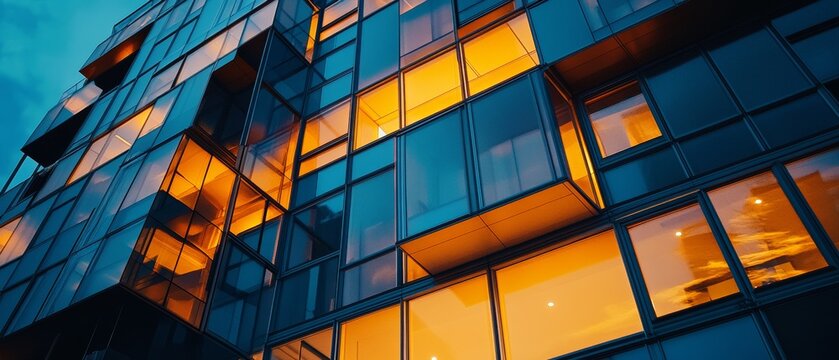 A tall building with many windows and a lot of light coming in