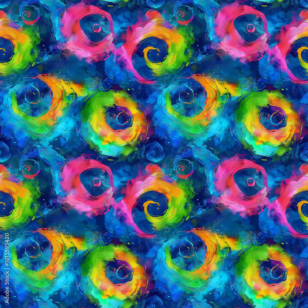 Poster colorful swirling patterns create a mesmerizing abstract backdrop in vibrant hues