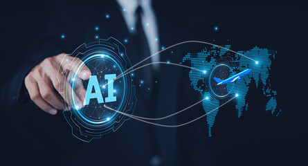 Business use AI technology for logistic management to distribute products to consumers in various...