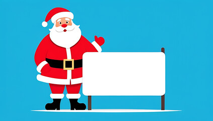 santa claus holding blank banner ready holiday message ample copy space