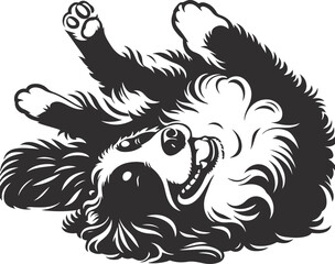 Bernedoodle Dog  different poses silhouette vector design