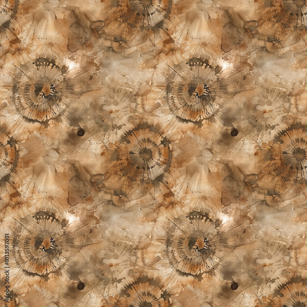 Poster swirling brown patterns create an abstract representation of natural textures