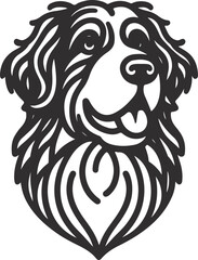 Bernedoodle Dog  different poses silhouette vector design