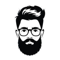 vector illustration of a bearded man