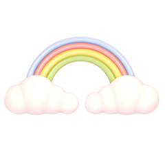 Cute 3D rainbow icon sticker illustration