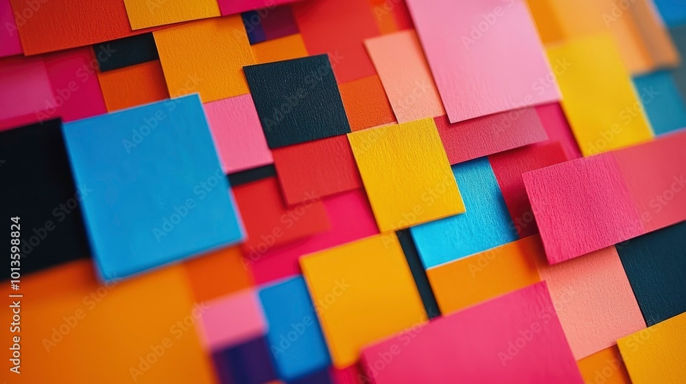 Poster abstract colorful square pattern with textured surface