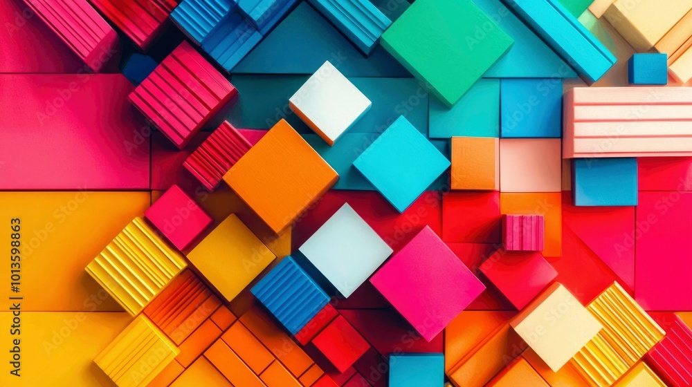 Poster abstract colorful geometric shapes pattern
