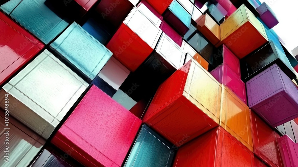 Aufkleber a colorful abstract pattern of interlocking cubes