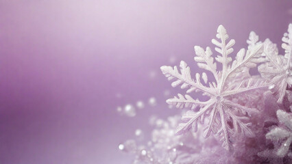 A soft gradient from white to pale purple with a small snowflake in the bottom left corner.
