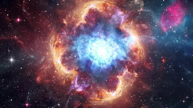 Supernova Explosion Resulting In A Neutron Star In The Deep Space Universe 