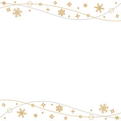 雪の結晶のデコレーションフレーム、冬のイメージデザイン、正方形サイズ