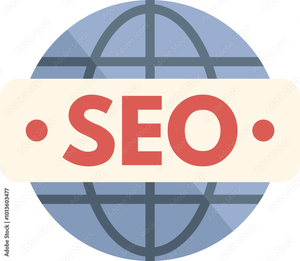 Aufkleber globe with seo banner wrapped around it representing the concept of search engine optimization for g