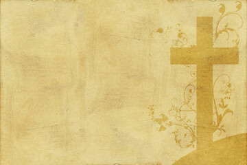 Obraz premium Christian cross on old grunge paper3