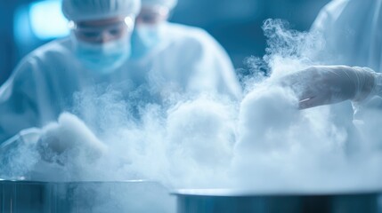 Workers in Cleanroom Assembling Medical Equipment