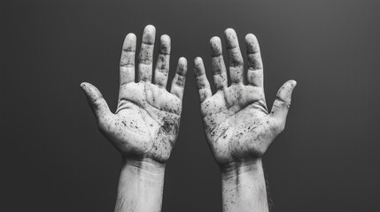 hand on black